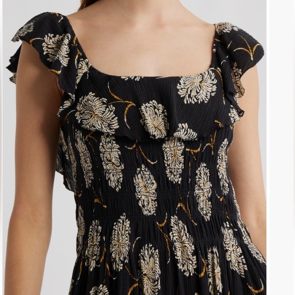 New The Great. The Havana Floral Print Black Maxi Dress Size 2 - Picture 6 of 8